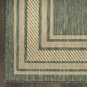 HomeRoots 6' X 9' Green Geometric Area Rug - Modern Indoor/Outdoor Carpet for Stylish Living & Easy Maintenance 572874