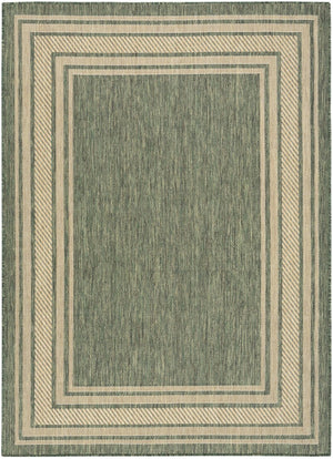 HomeRoots 6' X 9' Green Geometric Area Rug - Modern Indoor/Outdoor Carpet for Stylish Living & Easy Maintenance 572874
