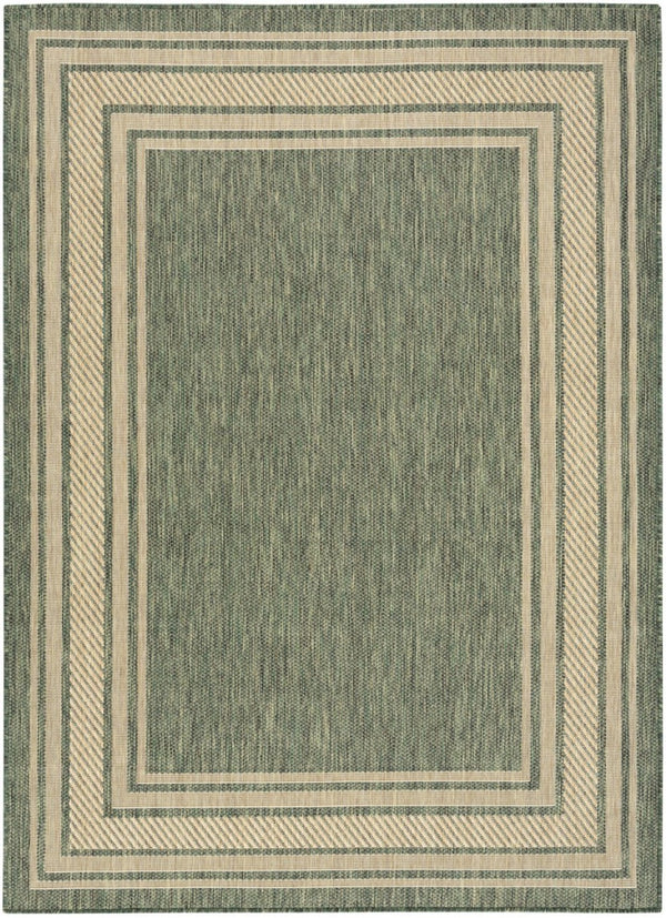 HomeRoots 6' X 9' Green Geometric Area Rug - Modern Indoor/Outdoor Carpet for Stylish Living & Easy Maintenance 572874