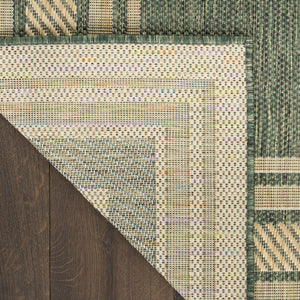 HomeRoots 6' X 9' Green Geometric Area Rug - Modern Indoor/Outdoor Carpet for Stylish Living & Easy Maintenance 572874