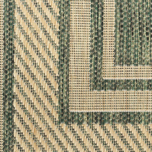 HomeRoots 6' X 9' Green Geometric Area Rug - Modern Indoor/Outdoor Carpet for Stylish Living & Easy Maintenance 572874
