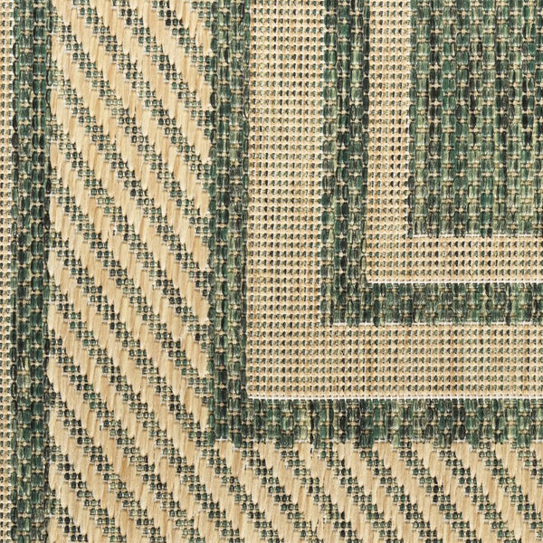 HomeRoots 6' X 9' Green Geometric Area Rug - Modern Indoor/Outdoor Carpet for Stylish Living & Easy Maintenance 572874