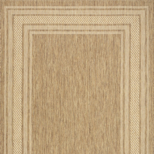 HomeRoots 6' Natural Geometric Indoor/Outdoor Area Rug - Durable, Stylish, Low-Maintenance for Versatile Spaces 572875