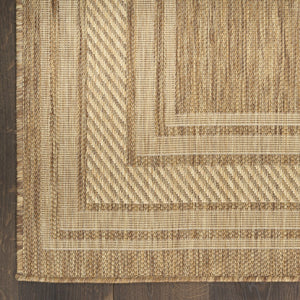 HomeRoots 6' Natural Geometric Indoor/Outdoor Area Rug - Durable, Stylish, Low-Maintenance for Versatile Spaces 572875