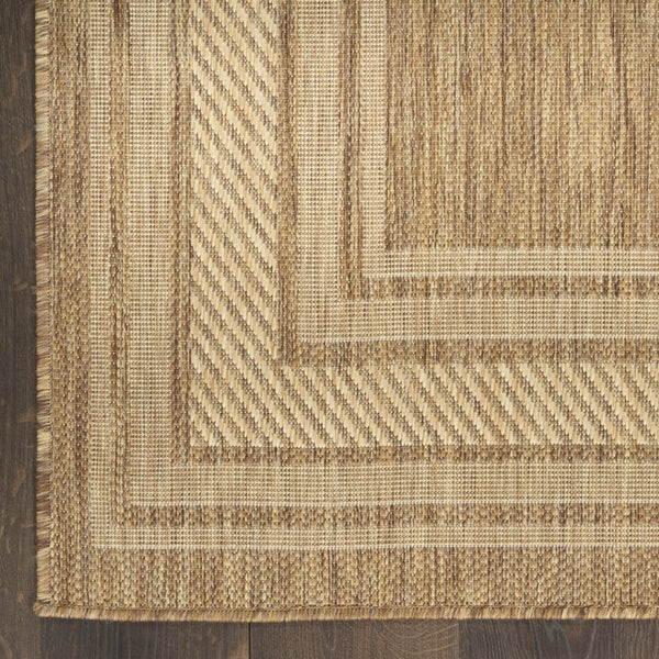 HomeRoots 6' Natural Geometric Indoor/Outdoor Area Rug - Durable, Stylish, Low-Maintenance for Versatile Spaces 572875
