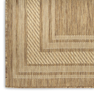 HomeRoots 6' Natural Geometric Indoor/Outdoor Area Rug - Durable, Stylish, Low-Maintenance for Versatile Spaces 572875