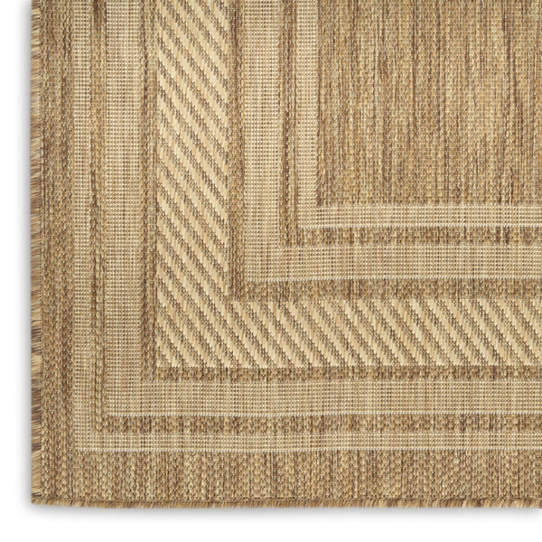 HomeRoots 6' Natural Geometric Indoor/Outdoor Area Rug - Durable, Stylish, Low-Maintenance for Versatile Spaces 572875