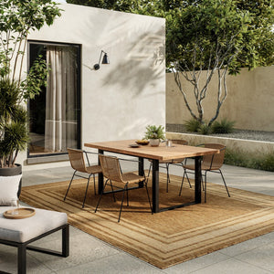 HomeRoots 6' Natural Geometric Indoor/Outdoor Area Rug - Durable, Stylish, Low-Maintenance for Versatile Spaces 572875