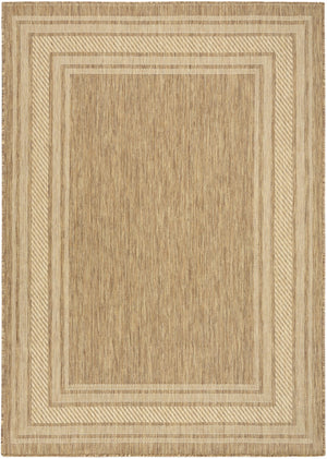 HomeRoots 6' Natural Geometric Indoor/Outdoor Area Rug - Durable, Stylish, Low-Maintenance for Versatile Spaces 572875