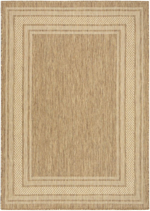 HomeRoots 6' Natural Geometric Indoor/Outdoor Area Rug - Durable, Stylish, Low-Maintenance for Versatile Spaces 572875