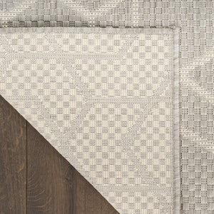 HomeRoots 6' X 9' Gray and Ivory Geometric Area Rug - Stylish, Durable & Easy-Care for Indoor/Outdoor Spaces 572880