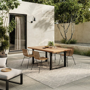 HomeRoots 6' X 9' Gray and Ivory Geometric Area Rug - Stylish, Durable & Easy-Care for Indoor/Outdoor Spaces 572880