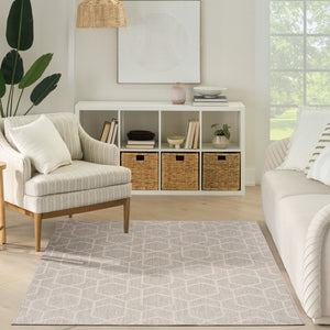 HomeRoots 6' X 9' Gray and Ivory Geometric Area Rug - Stylish, Durable & Easy-Care for Indoor/Outdoor Spaces 572880