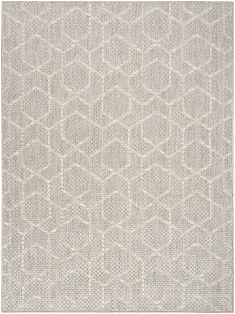 HomeRoots 6' X 9' Gray and Ivory Geometric Area Rug - Stylish, Durable & Easy-Care for Indoor/Outdoor Spaces 572880