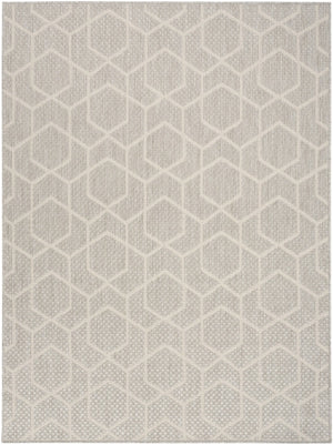 HomeRoots 6' X 9' Gray and Ivory Geometric Area Rug - Stylish, Durable & Easy-Care for Indoor/Outdoor Spaces 572880