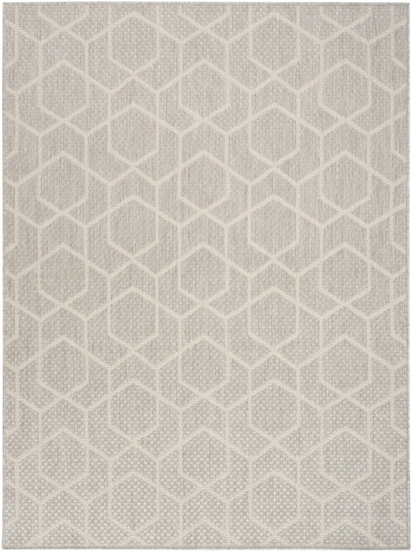 HomeRoots 6' X 9' Gray and Ivory Geometric Area Rug - Stylish, Durable & Easy-Care for Indoor/Outdoor Spaces 572880