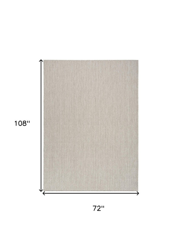 HomeRoots 6' Versatile Gray Geometric Area Rug for Indoor & Outdoor Use – Durable, Stylish, Easy to Clean! 572885