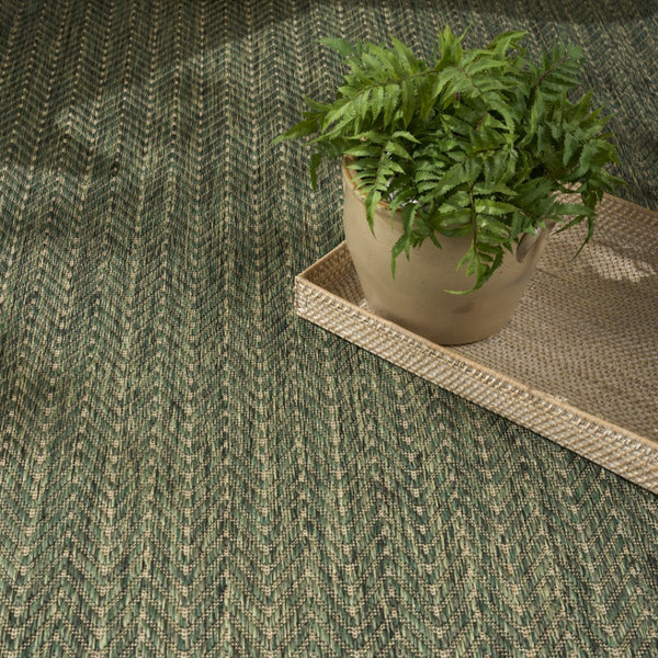 HomeRoots 6' Green Geometric Area Rug - Stylish Indoor/Outdoor Decor, Durable, Easy to Clean, Modern Design! 572886