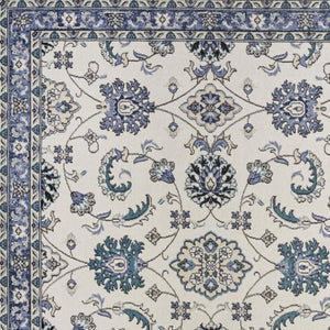 HomeRoots 6' X 9' Ivory and Blue Floral Area Rug – Timeless Elegance for Indoor and Outdoor Spaces, Easy Care! 572897