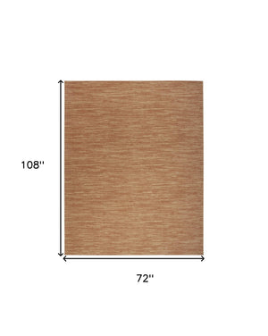HomeRoots 6' X 9' Rust Abstract Area Rug - Stylish Indoor/Outdoor Design, Durable, Easy to Clean, Modern Flair 572902
