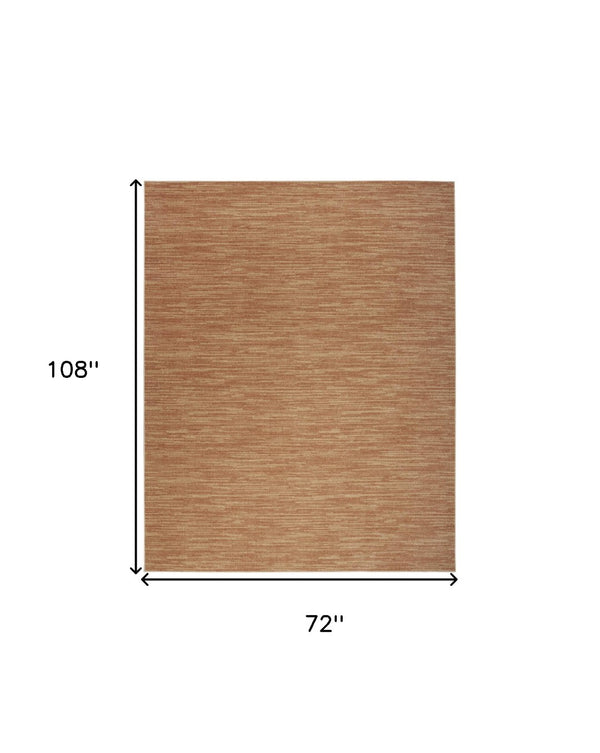 HomeRoots 6' X 9' Rust Abstract Area Rug - Stylish Indoor/Outdoor Design, Durable, Easy to Clean, Modern Flair 572902
