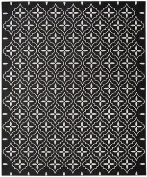 HomeRoots 6' X 9' Black and Ivory Geometric Area Rug – Stylish Indoor/Outdoor Durable Design for Modern Spaces 572904