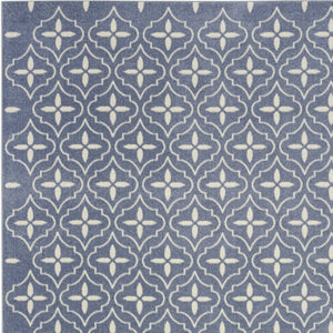 HomeRoots 6' Geometric Blue & Ivory Area Rug - Durable Indoor/Outdoor Design for Modern Spaces & Easy Care 572905