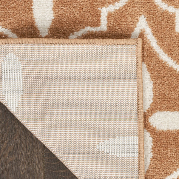 HomeRoots 6' Geometric Copper Indoor Outdoor Area Rug - Durable, Stylish, and Easy-Care for Any Space! 572910