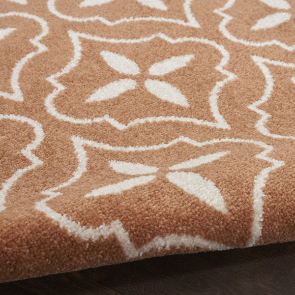 HomeRoots 6' Geometric Copper Indoor Outdoor Area Rug - Durable, Stylish, and Easy-Care for Any Space! 572910