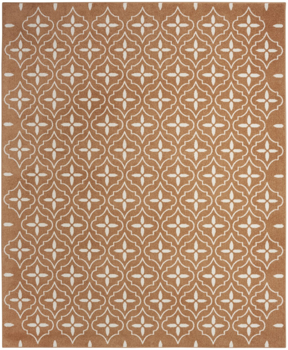 HomeRoots 6' Geometric Copper Indoor Outdoor Area Rug - Durable, Stylish, and Easy-Care for Any Space! 572910