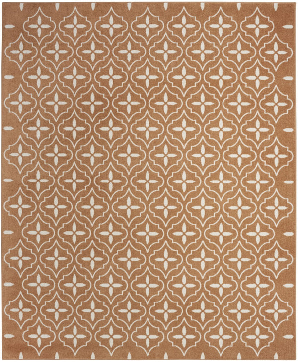 HomeRoots 6' Geometric Copper Indoor Outdoor Area Rug - Durable, Stylish, and Easy-Care for Any Space! 572910