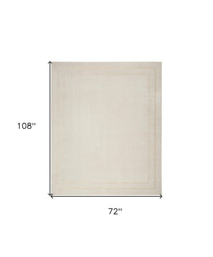 HomeRoots 6' X 9' Ivory and Gold Area Rug - Durable Indoor/Outdoor Design for Elegant Spaces and Easy Care 572912