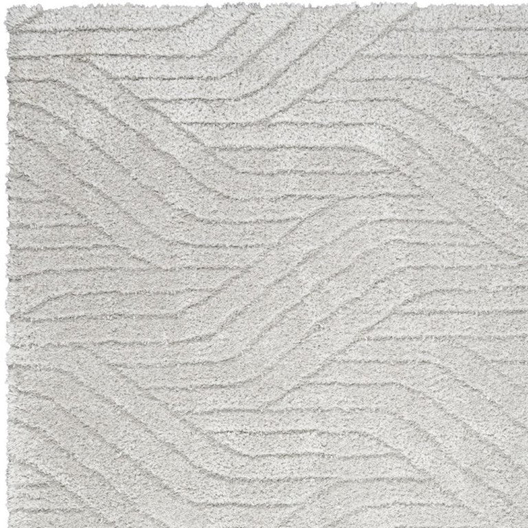 5x7 Gray Abstract Polyester Area Rug Plush High Pile for Living Room or Bedroom