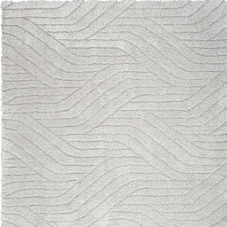 5x7 Gray Abstract Polyester Area Rug Plush High Pile for Living Room or Bedroom