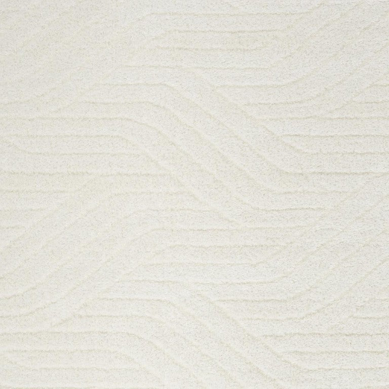 5 X 7 Ivory Abstract Polyester Area Rug Plush Pile Living Room Floor Accent