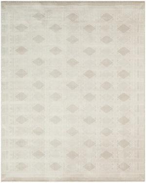 HomeRoots 8x10 Geometric Beige Polyester Area Rug Power Loomed for Living and Dining Rooms 572946