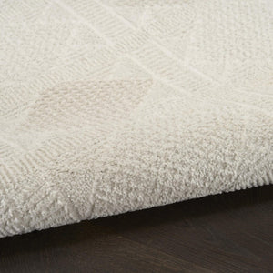 8x10 Geometric Beige Polyester Area Rug Power Loomed for Living and Dining Rooms