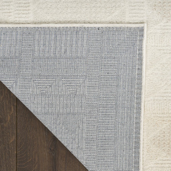 8x10 Geometric Beige Polyester Area Rug Power Loomed for Living and Dining Rooms