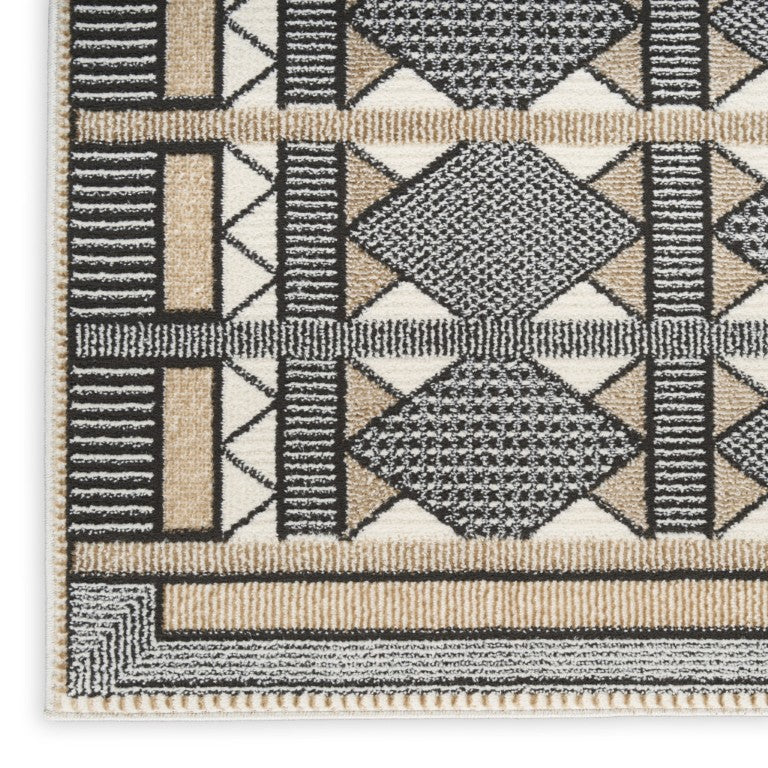 HomeRoots 8 X 10 Bold Geometric Indoor Rug Power Loomed Polyester for Modern Living Spaces 572947