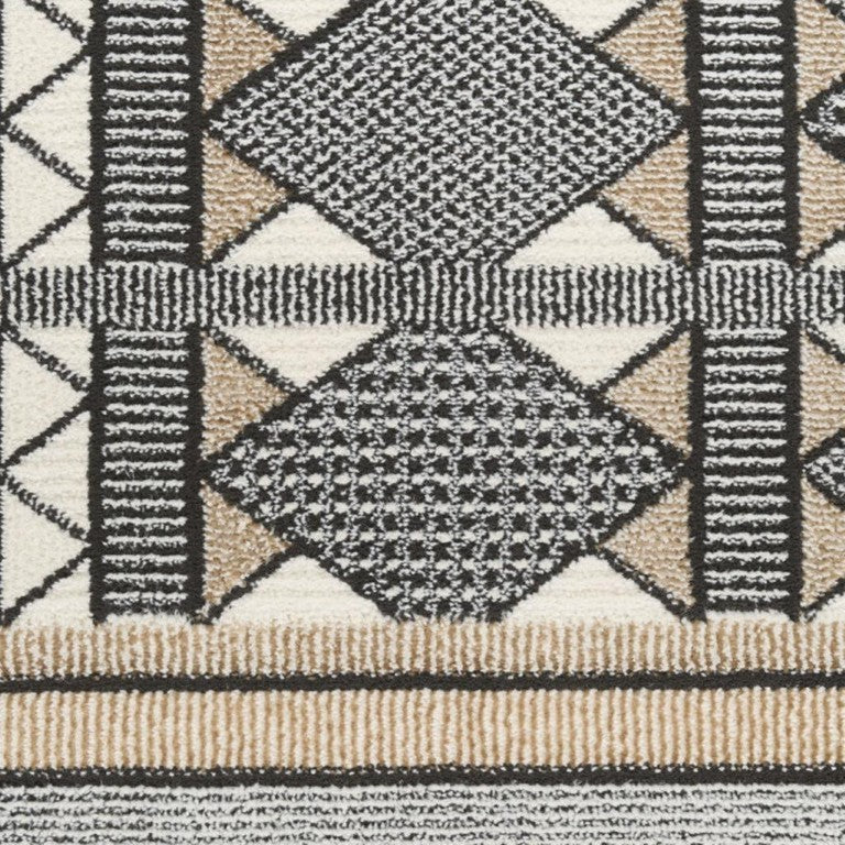 HomeRoots 8 X 10 Bold Geometric Indoor Rug Power Loomed Polyester for Modern Living Spaces 572947