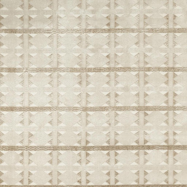 HomeRoots 8 Foot by 10 Tan Geometric Polyester Area Rug for Living Room or Bedroom 572948