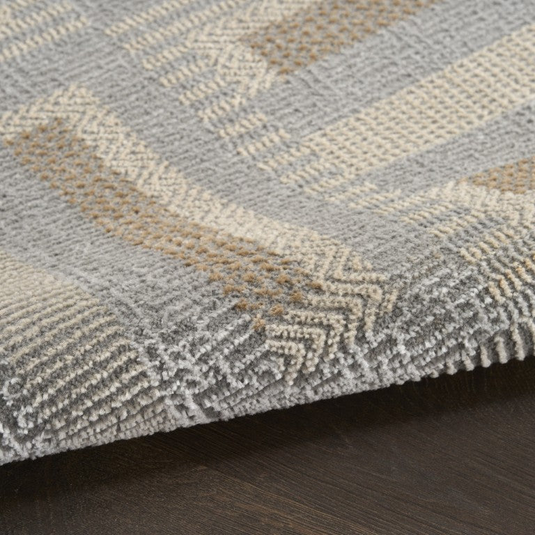 8 X 10 Gray Geometric Polyester Area Rug for Modern Living Rooms and Bedrooms
