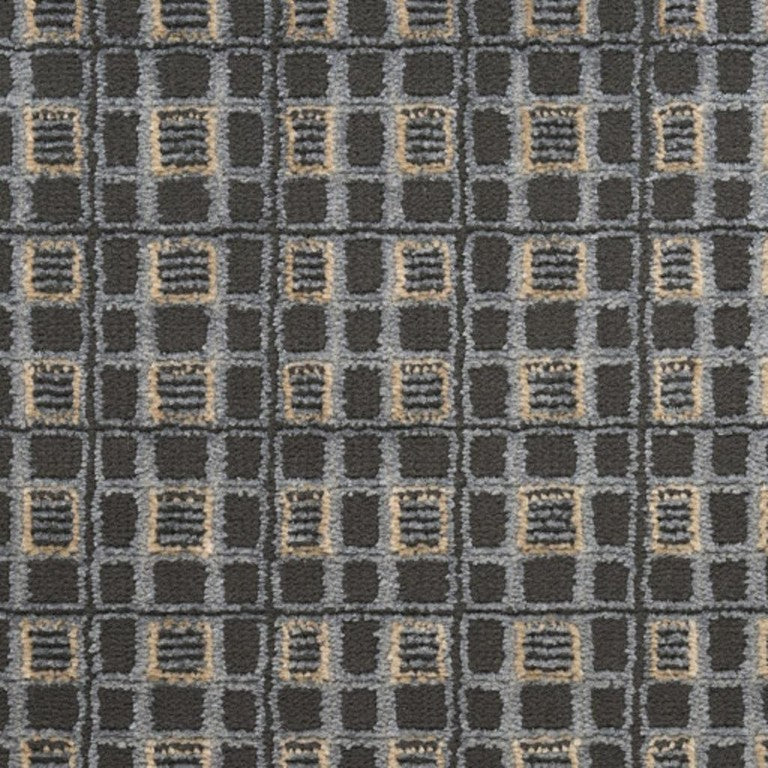 HomeRoots 8x10 Black Geometric Polyester Area Rug Power Loomed for Modern Living Spaces 572959