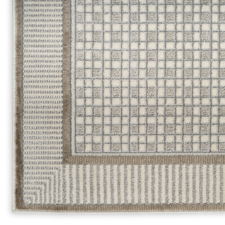 HomeRoots 8 Foot by 10 Gray Geometric Polyester Area Rug for Living Rooms and Bedrooms 572960