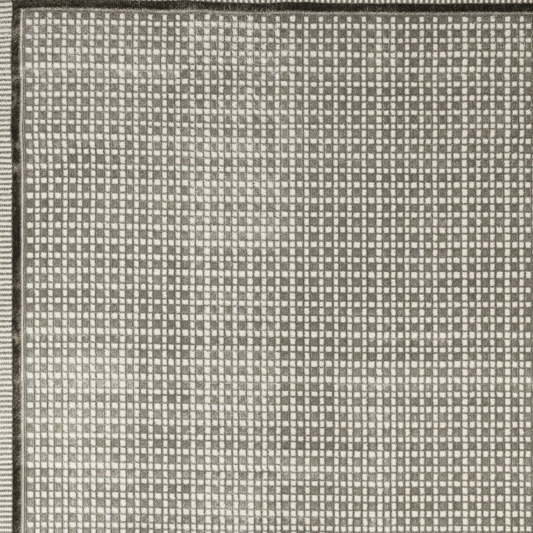 HomeRoots 8 Foot by 10 Gray Geometric Polyester Area Rug for Living Rooms and Bedrooms 572960