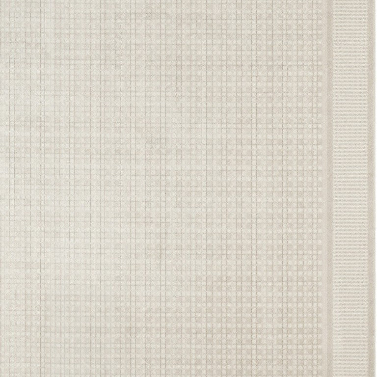 HomeRoots 8 X 10 Ivory Polyester Geometric Area Rug Power Loomed for Modern Living Spaces 572961