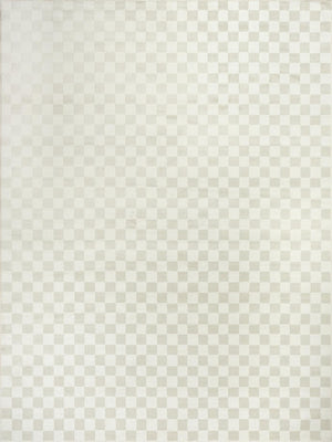 HomeRoots 8 X 10 Ivory Classic Checkered Synthetic Area Rug for Living Room or Dining Space 572989