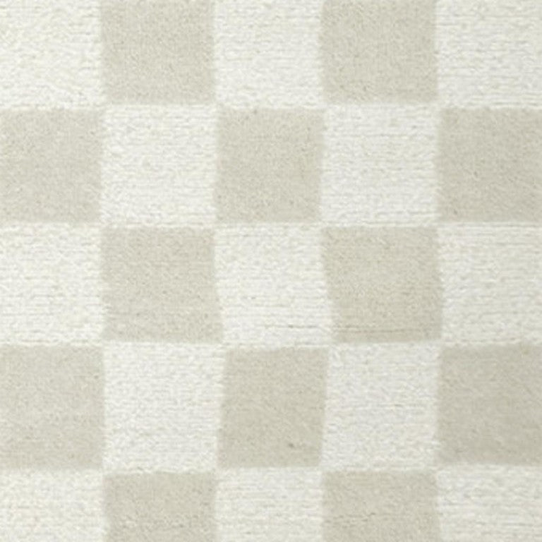 HomeRoots 8 X 10 Ivory Classic Checkered Synthetic Area Rug for Living Room or Dining Space 572989