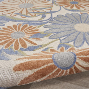 HomeRoots 6' X 9' Beige Floral Area Rug - Timeless Indoor/Outdoor Charm, Durable Design for High-Traffic Spaces 572996