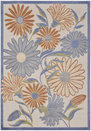 HomeRoots 6' X 9' Beige Floral Area Rug - Timeless Indoor/Outdoor Charm, Durable Design for High-Traffic Spaces 572996